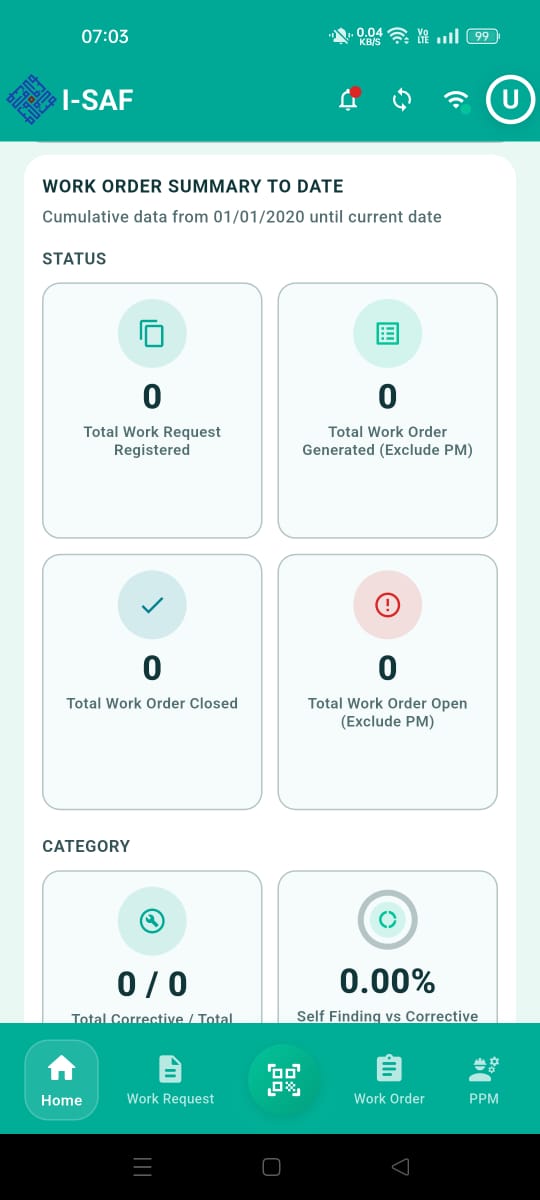 I-SAF work order summary